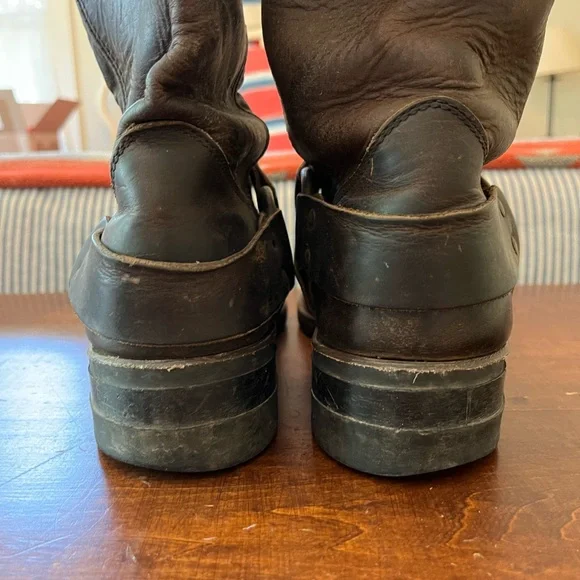Frye Dark Brown Classic Vintage Harness Boots - Picture 5 of 7